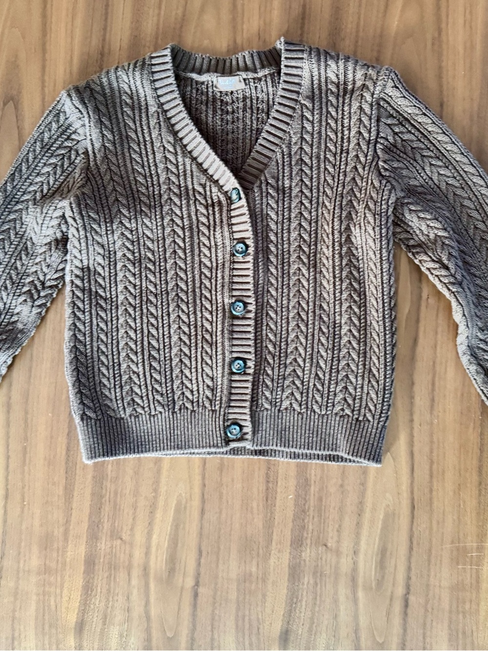 Brandy Melville John Galt Brown Elizabeth Cable Knit Cardigan Sweater OS - Picture 4 of 6
